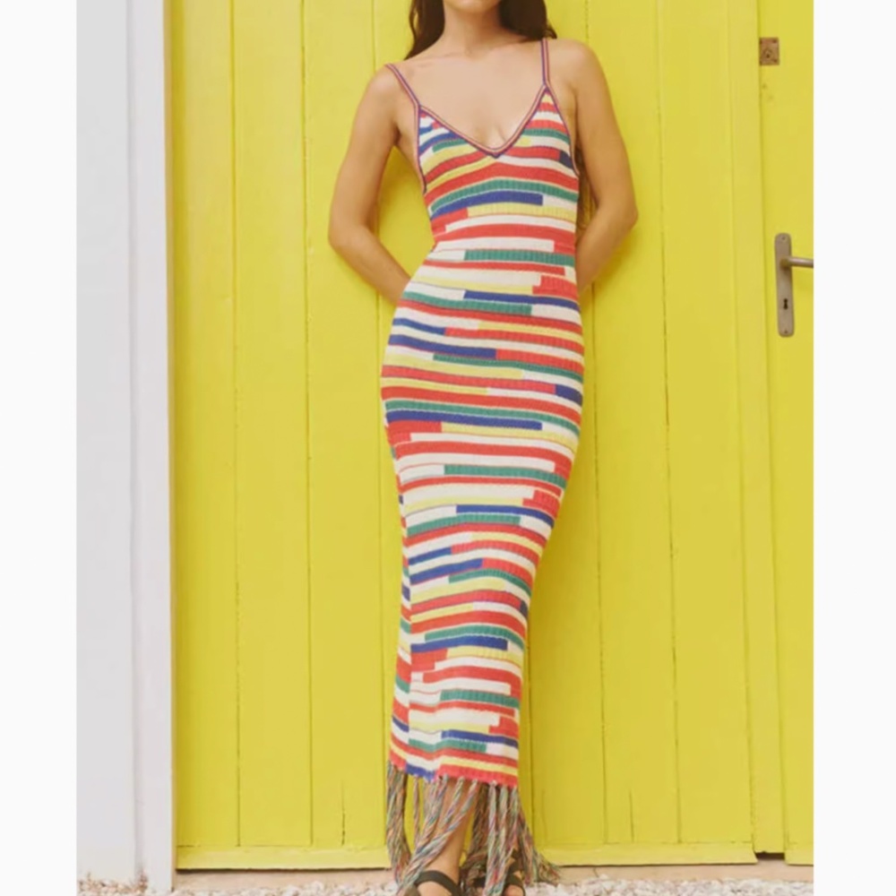 Scotch & Soda Multicolor Striped Midi Dress
